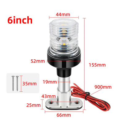 12V/24V LED Boat Navigation Light – 360° Fold Down Marine Signal Anchor Light for Yacht & Sailing
