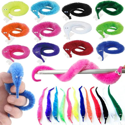 Kids Funny Worm Magic Props - Wiggly Twisty Worm with Invisible String