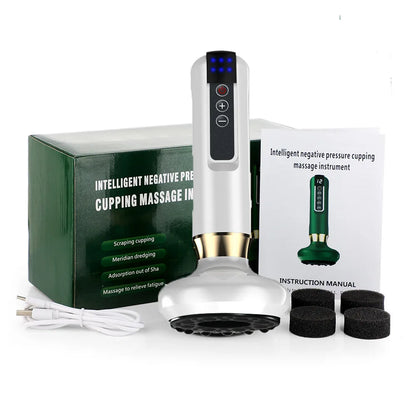 12/6 Levels Intelligent Vacuum Cupping Massager – Negative Pressure Heating Wireless Scraping Apparatus for Meridian Relaxation