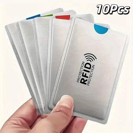 10PCS RFID Blocking Card Sleeves - Portable Anti Scan ID & Credit Card Protector for Wallet Security