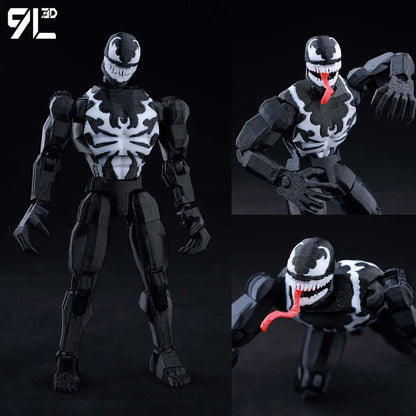 Venom Spider-Man Lucky13 Dummy13 Action Figure - 3D Printed T13 Multi-Jointed Anime Collectible Toy