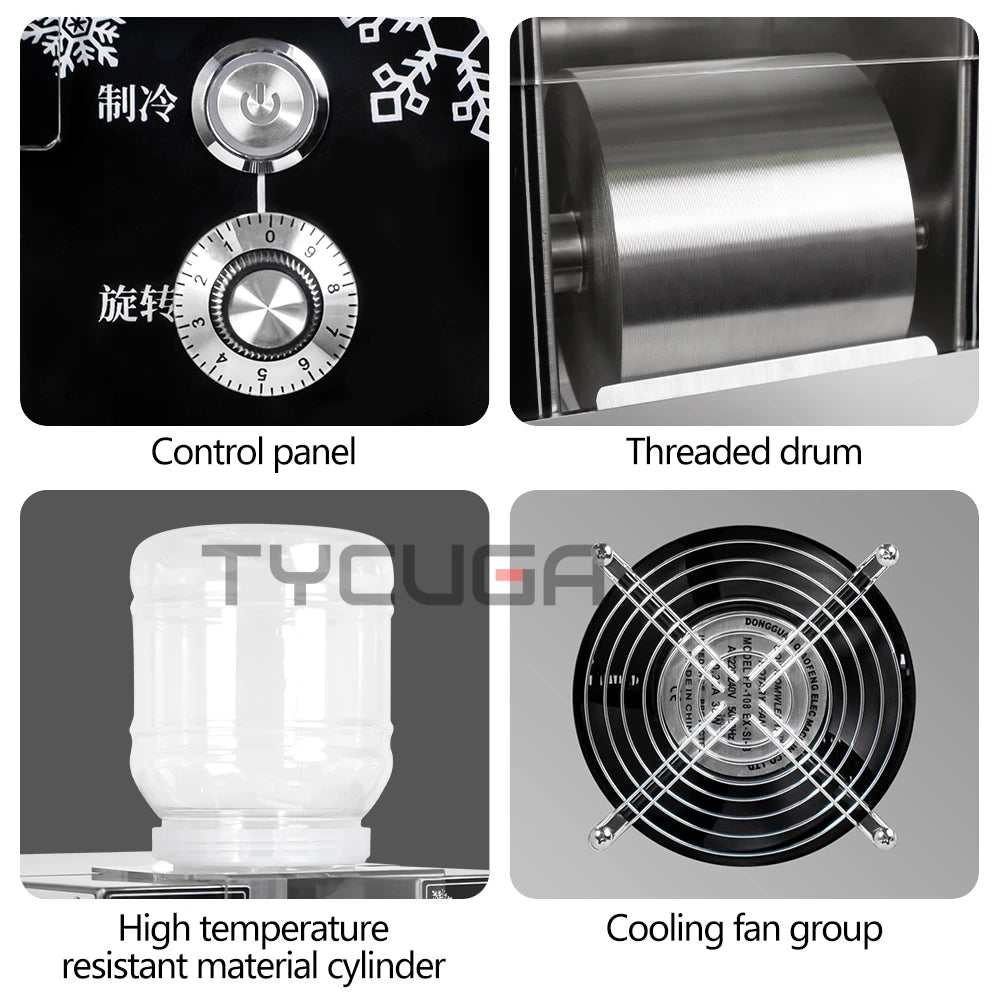 Korea Bingsu Snowflake Ice Shaver Machine – 360W 3L Ice Maker for Dessert, Includes Refrigerant, Ships to Europe, Russia, Mexico