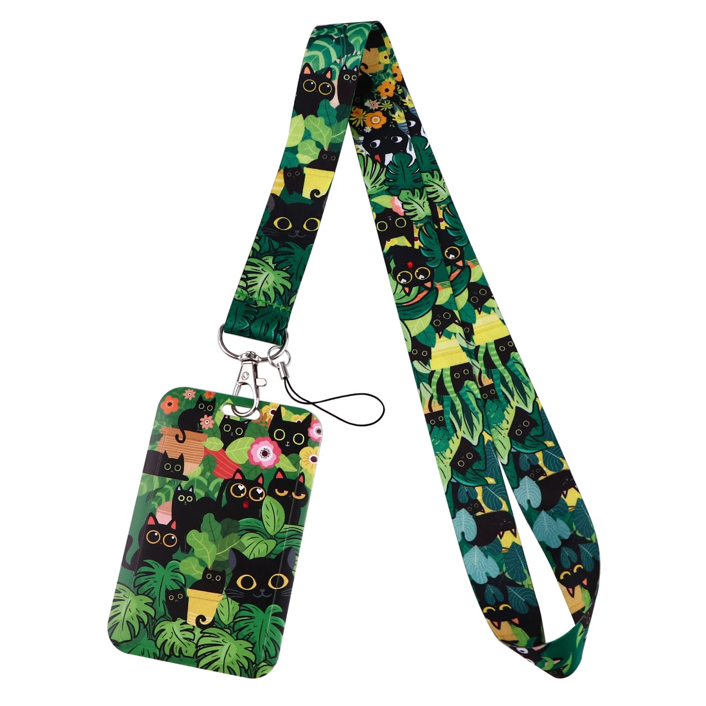 Cartoon Cat Lanyard Keychain – Multifunctional ID Card Badge Holder, Camera USB, Phone Neck Strap Accessories