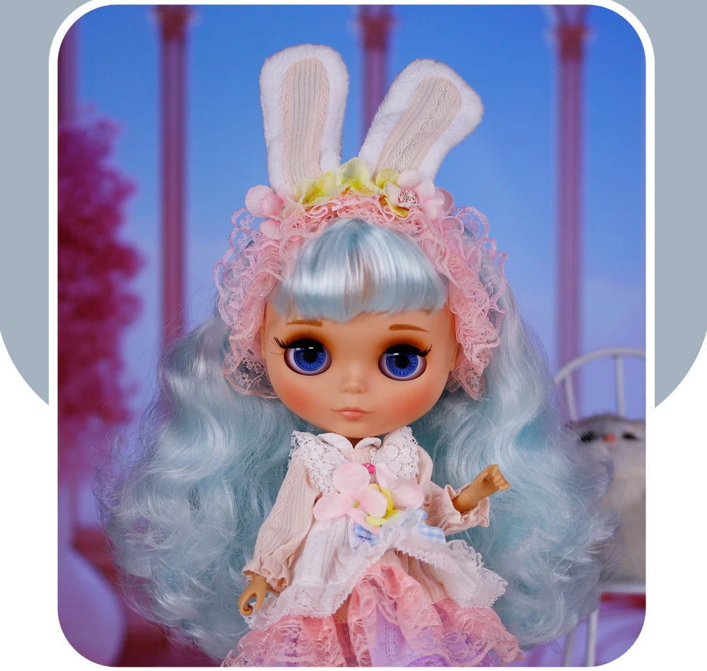 ICY DBS Blythe Doll – Tan Skin Matte Face with Eyebrows, 1/6 BJD Joint Body, Anime Christmas Gift