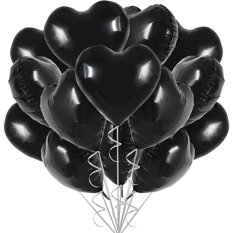 18 Inch Red Heart Foil Balloons - Love Shape Aluminum Balloons for Wedding, Birthday & Home Party Decorations