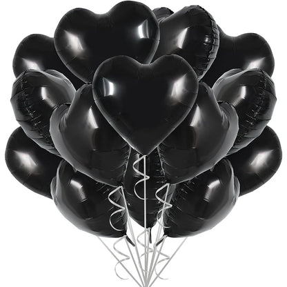 18 Inch Red Heart Foil Balloons - Love Shape Aluminum Balloons for Wedding, Birthday & Home Party Decorations
