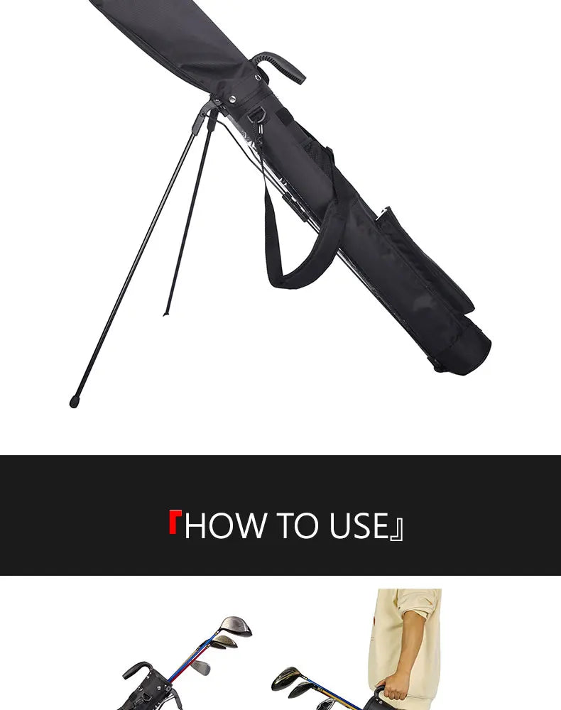 Lightweight Golf Club Bag with Bracket – Waterproof Golf Stand Carry Bag, Golf Gun Rack