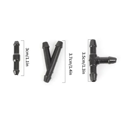 18-90x Car Windshield Washer Pipe Joints – T, Y, I Type Wiper Spray Nozzle Connector Hose Tube for Car Cleaning