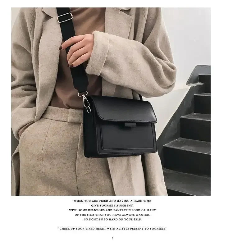 Classic PU Leather Crossbody Bag for Women – Fashion Shoulder Messenger, Travel Handle Flap Handbag