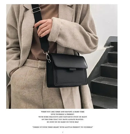 Classic PU Leather Crossbody Bag for Women – Fashion Shoulder Messenger, Travel Handle Flap Handbag