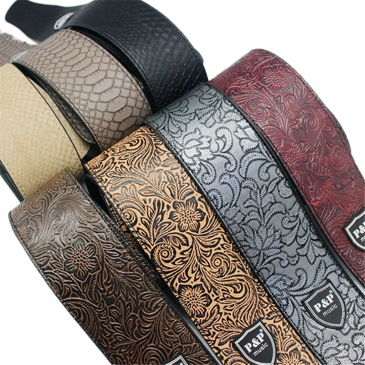 Vintage 2.5 Inch Guitar Strap - Adjustable Soft Embroidered Belt for Classical & Bass Guitars, Music Accessories