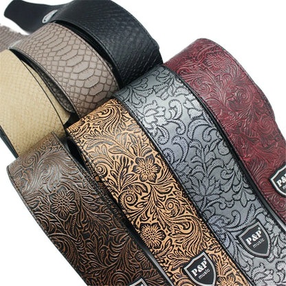 Vintage 2.5 Inch Guitar Strap - Adjustable Soft Embroidered Belt for Classical & Bass Guitars, Music Accessories