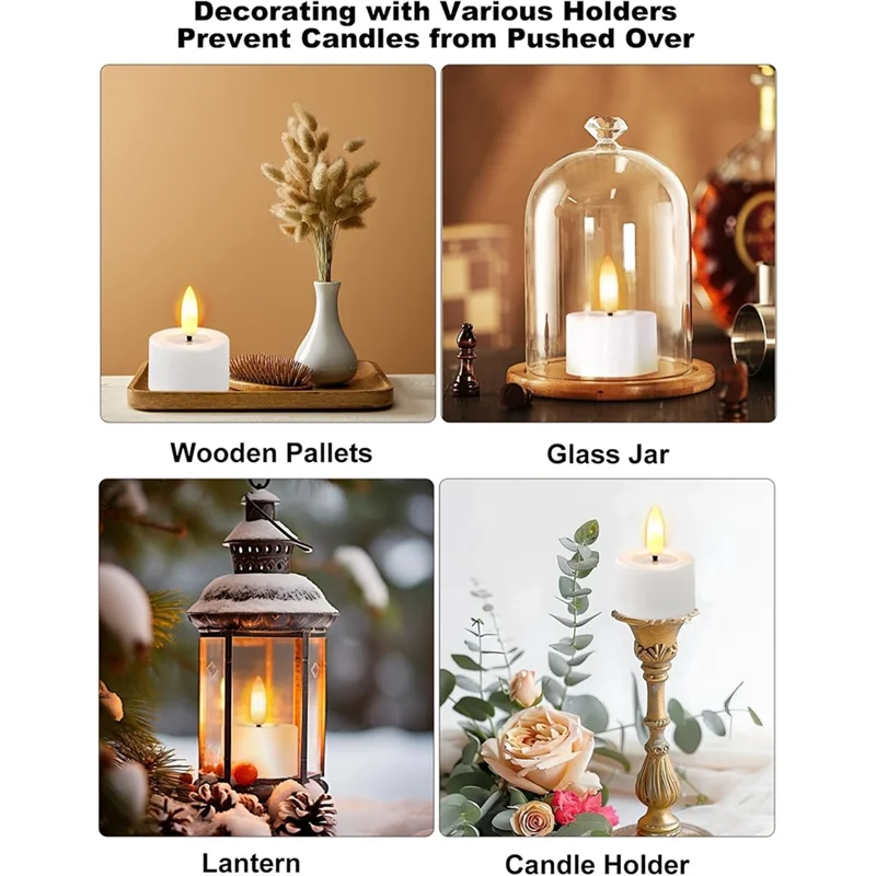 AS60 Flameless LED Tea Lights – Rechargeable Candles with Timer & Remote Control, Wedding & Christmas Table Centerpiece Decor Lights