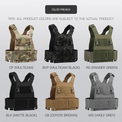FCPC Tactical Vest Ferro – Lightweight Folding Airsoft Plate Carrier with Breathable Design, Portable Hunting Mag Pouch & Army Equipment