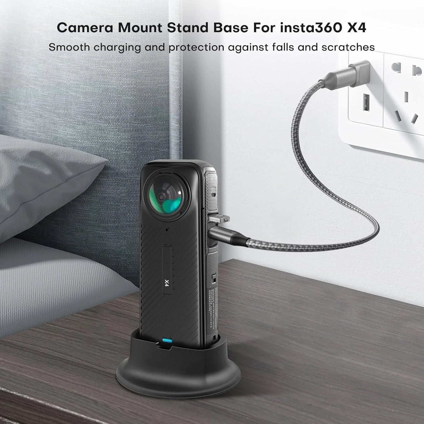 Silicone Desktop Base Holder & Lens Cover for Insta360 X4 - Fixed Stand Mount for Camera Accessories