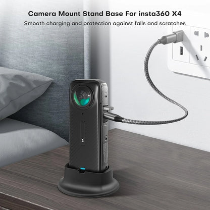 Silicone Desktop Base Holder & Lens Cover for Insta360 X4 - Fixed Stand Mount for Camera Accessories