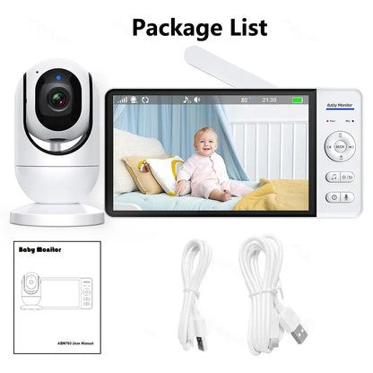 7" No WiFi Baby Monitor – Wireless Video Surveillance Camera, 2-Way Audio, Night Vision, 4X Zoom & 5000mAh Long Battery Life Kids Monitor