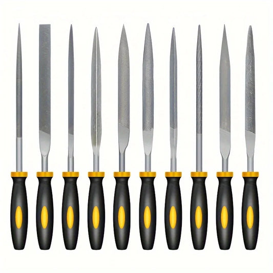 Premium High-Carbon Steel Needle File Set – Ergonomic Non-Slip Handles for Precision Filing Wood, Plastic & Model Craft Work
