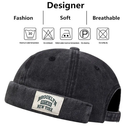 Brooklyn New York Beanie Hat - Adjustable Cotton Fashion Street Cap for Men and Women, Unisex Autumn Melon Hat