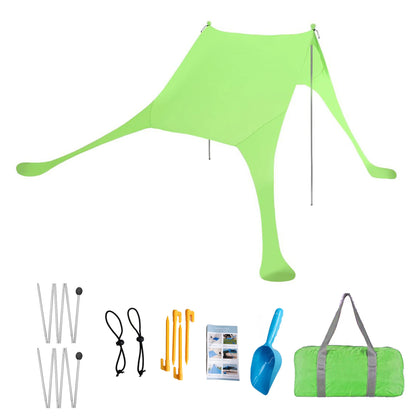Family Beach Canopy – Large UPF50+ Sunshade Tent with Stability Poles for Beach, Camping, Parties & Picnics