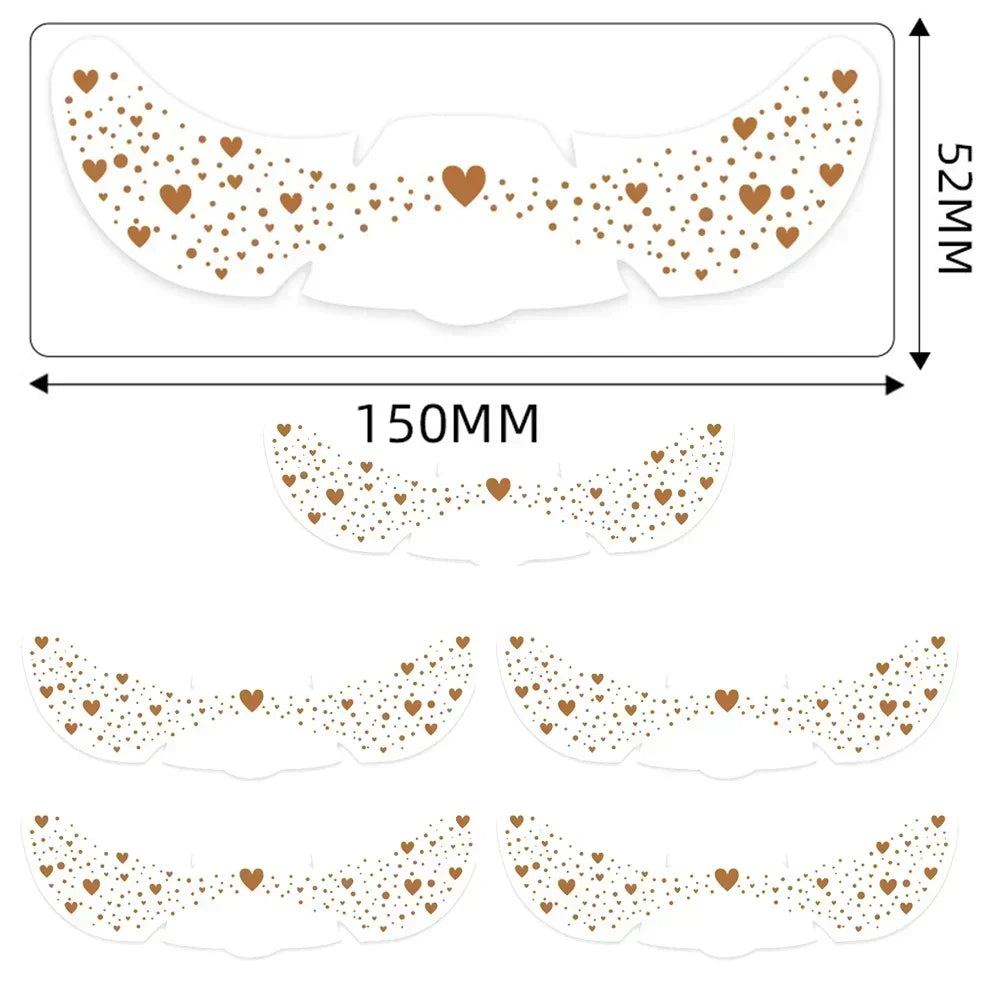 6pcs Hot Stamping Freckles Makeup Patches – Metallic Gold & Silver Temporary Tattoo Stickers for Face