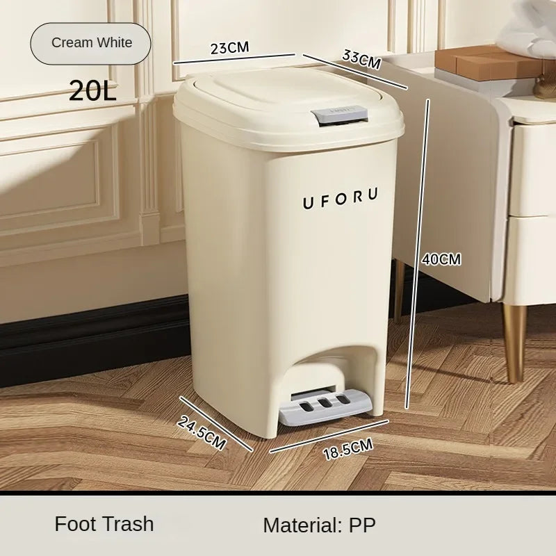 10L/20L Double Pedal Trash Can – Large Capacity Kitchen & Bathroom Bin with Lid, Foot/Push Type