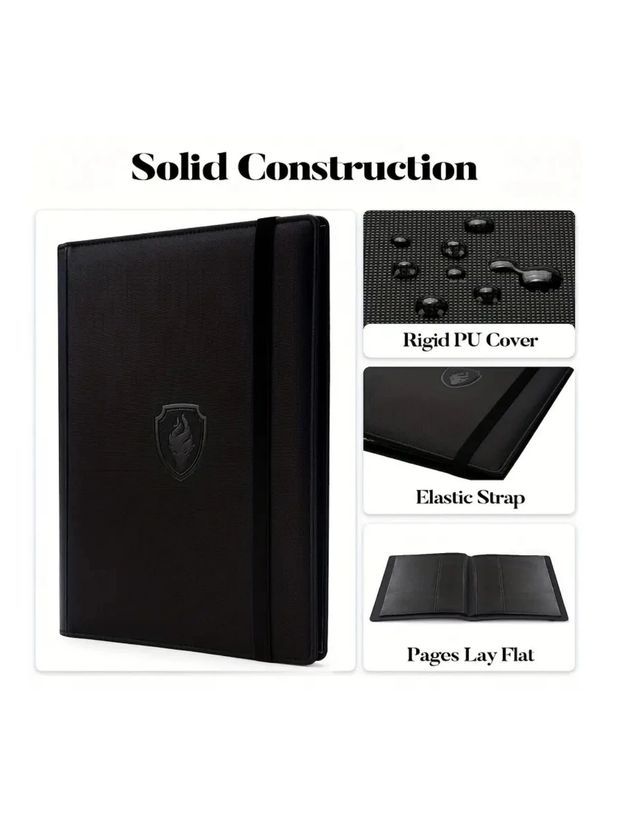 9-Pocket Card Binder – 360 Trading Card Holder Book with Premium PU Cover, Zip Binder for Cards, Durable Side Loading