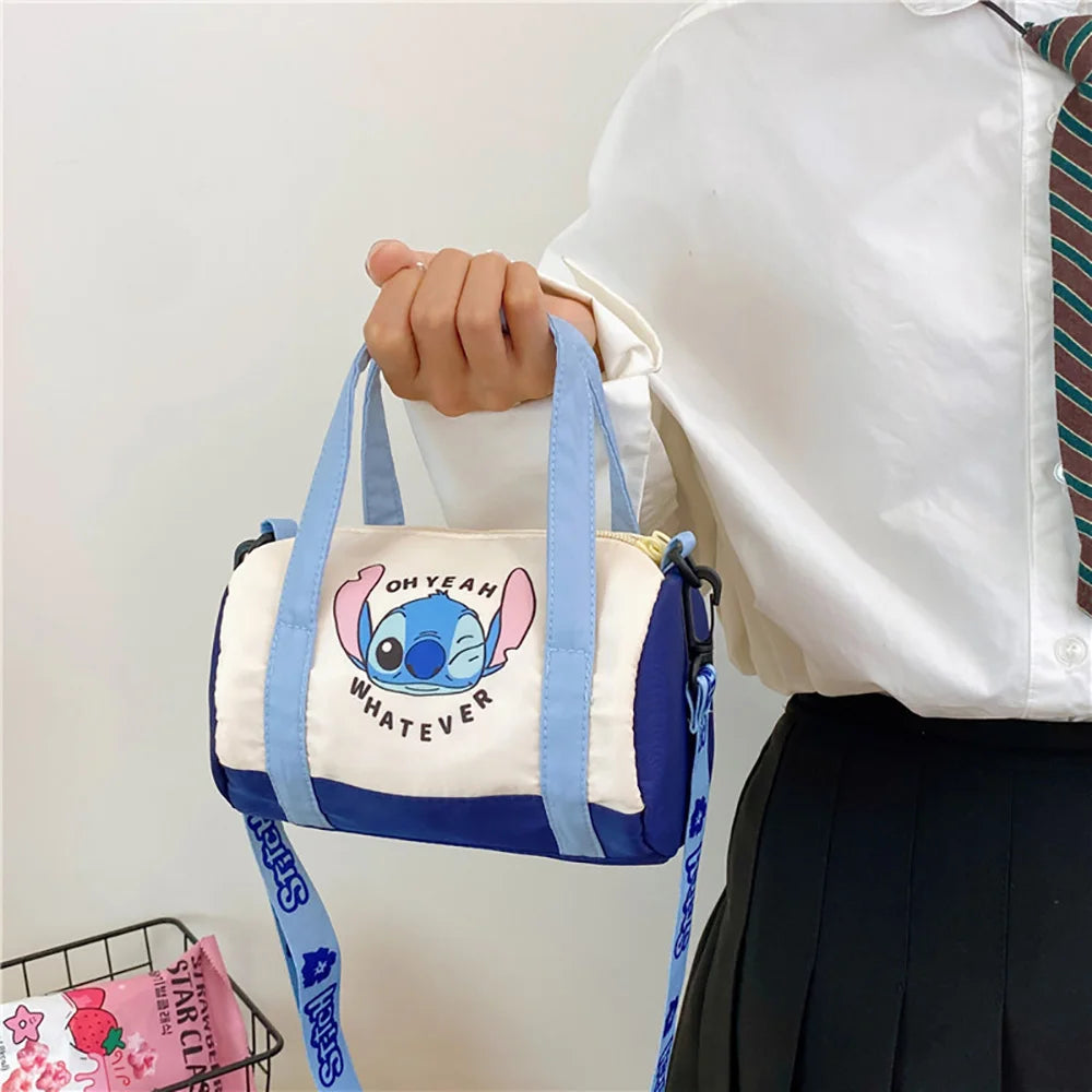 Disney Stitch Sanrio Canvas Bucket Tote Bag – Cute Cartoon Crossbody & Casual Portable Bag