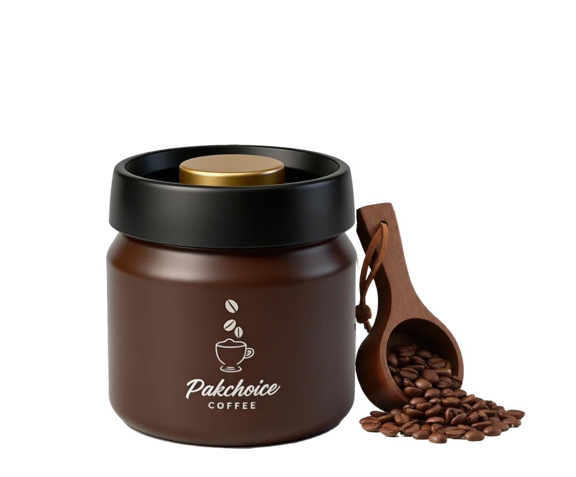 Vacuum Coffee Bean Storage Container - Stainless Steel Airtight Canister for Coffee, Spices & Food