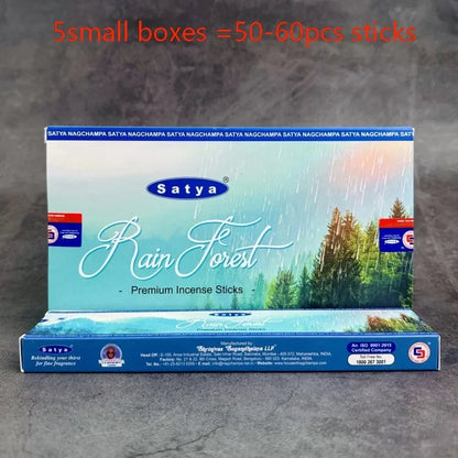 5BOX NAG Champa Indian Incense Set – Satya Handmade Sticks with 6 Aromatic Scents for Home & Meditation