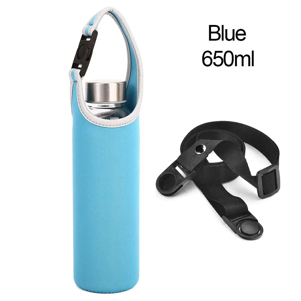 Insulated Water Bottle Carrier Bag - Adjustable Shoulder Strap Neoprene Bottle Cover Pouch for 550ml 750ml 1000ml 1500ml Bottles