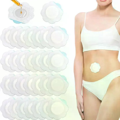 50PCS Castor Oil Navel Stickers - Disposable Self-Adhesive Belly Button Patches