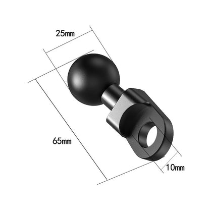 1" Ball Head Adapter Mount for Motorcycle Handlebar – Rearview Mirror Bracket for DJI, GoPro & Insta360 Cameras