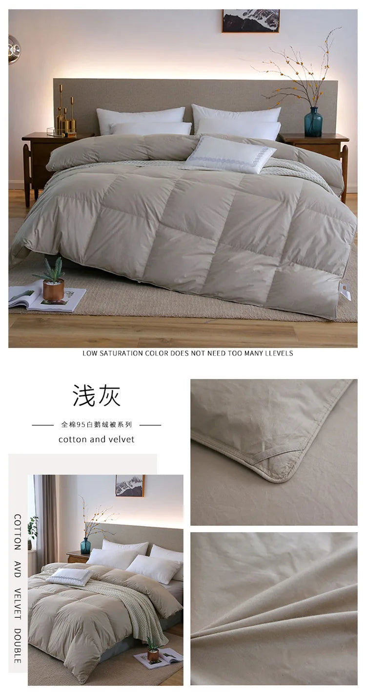 95% White Goose Down Duvet – Five-Star Hotel Quality, Warm Double or Single Goose Down Comforter
