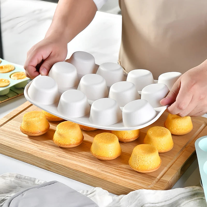 12/24 Hole Silicone Baking Mold - 3D Sphere Chocolate Mold Cupcake Muffin Cake Pan for DIY Dessert Kitchen Tools