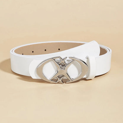Stylish Oval Cross Buckle Belt - Durable Adjustable Unisex Fashion Accessory Gift for Men and Women