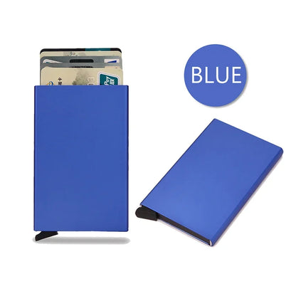 RFID Credit Card Holder for Men – Slim Minimalist Metal Wallet, Luxury ID Bank Card Case, Compact Carteras