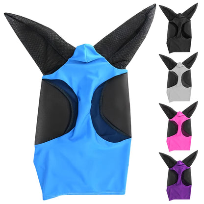 Anti-Fly Knitted Mesh Horse Mask — Breathable Anti-Mosquito & Anti-Worm Equestrian Riding Gear