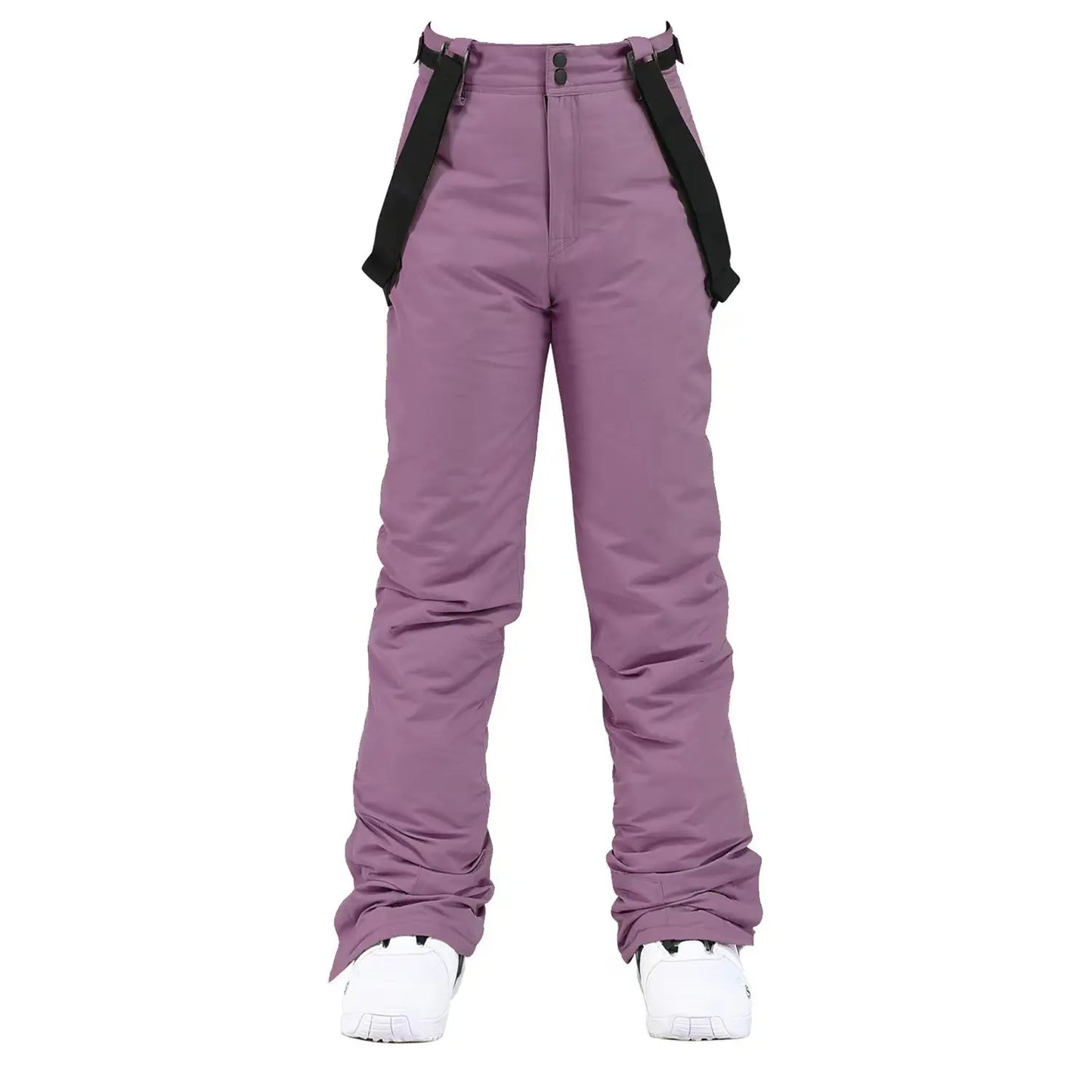 Men & Women Winter Ski Pants – Windproof Waterproof Snowboard Suspender Trousers Thick Warm Plus Size