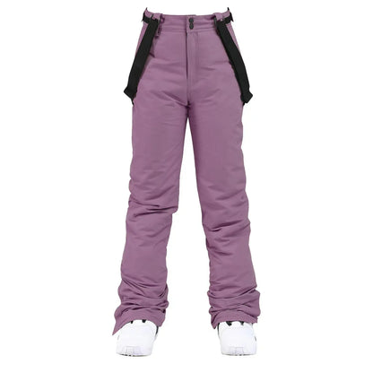 Men & Women Winter Ski Pants – Windproof Waterproof Snowboard Suspender Trousers Thick Warm Plus Size