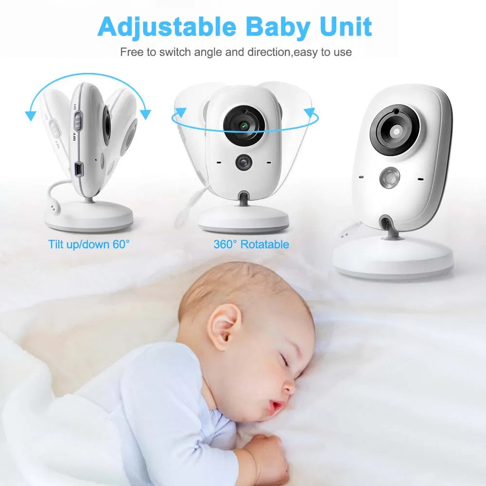 3.5" Video Baby Monitor — Night Vision, 2.4G Two-Way Audio, Temperature Display, Home Security Camera