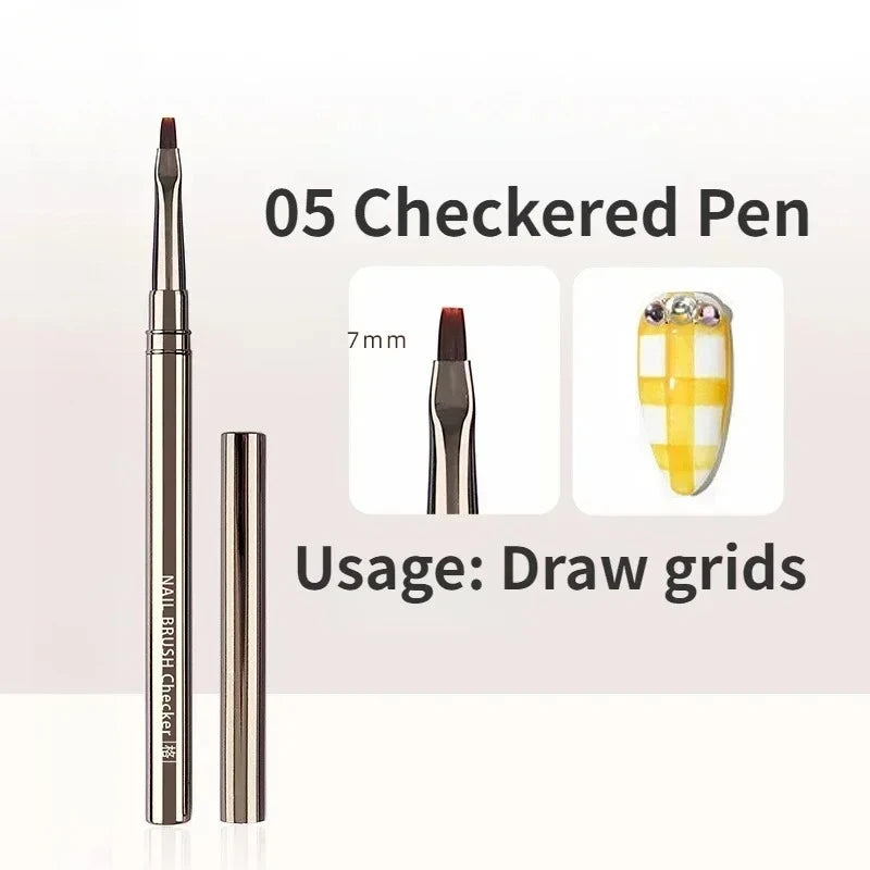 Nail Art Liner Brushes – Striping & Drawing Pens for Elongated Lines, 6–25mm Professional Manicure Design Tools