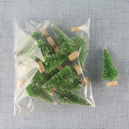 Mini Artificial Christmas Tree Figurine — Sisal, Silk & Cedar Pine for Fairy Garden, Micro Landscape & New Year Decor