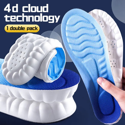4D Massage Shoe Insoles — Super Soft Latex Sports Insoles with Arch Support, Orthopedic Inserts for Running & Basketball Shoes, Unisex