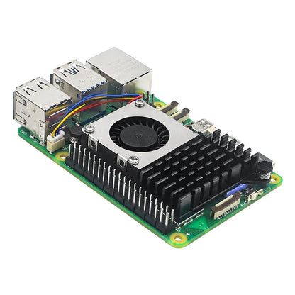Raspberry Pi 5 Active Cooler — Aluminum Heatsink with PWM Adjustable Fan, Black/Silver/Blue Cooling Radiator for Pi 5