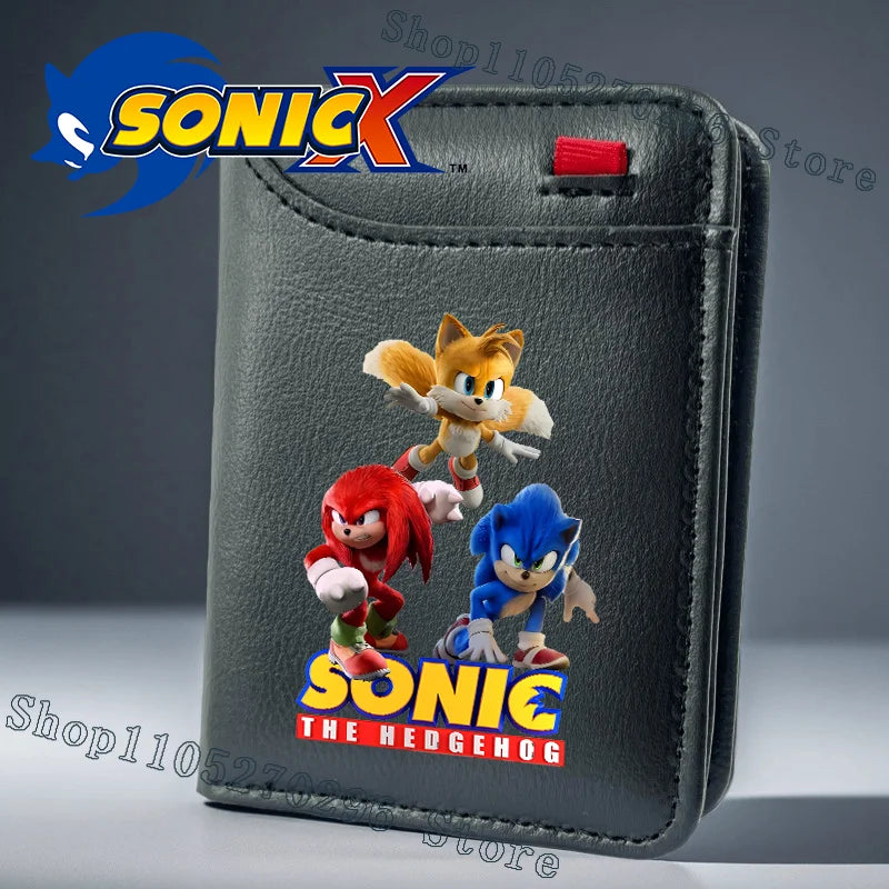 Sonic & Shadow Cartoon Wallet – Anime Multi-Card Vertical Holder, Portable Slim Card Pack, 2026 New Fashion Gift Wallet