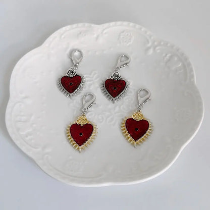 2PCS Enamel Rose Flowers & Hearts Martin Boots Shoes Buckles - Gothic Turkish Evil Eye Shoes Accessories, Lucky Jewelry