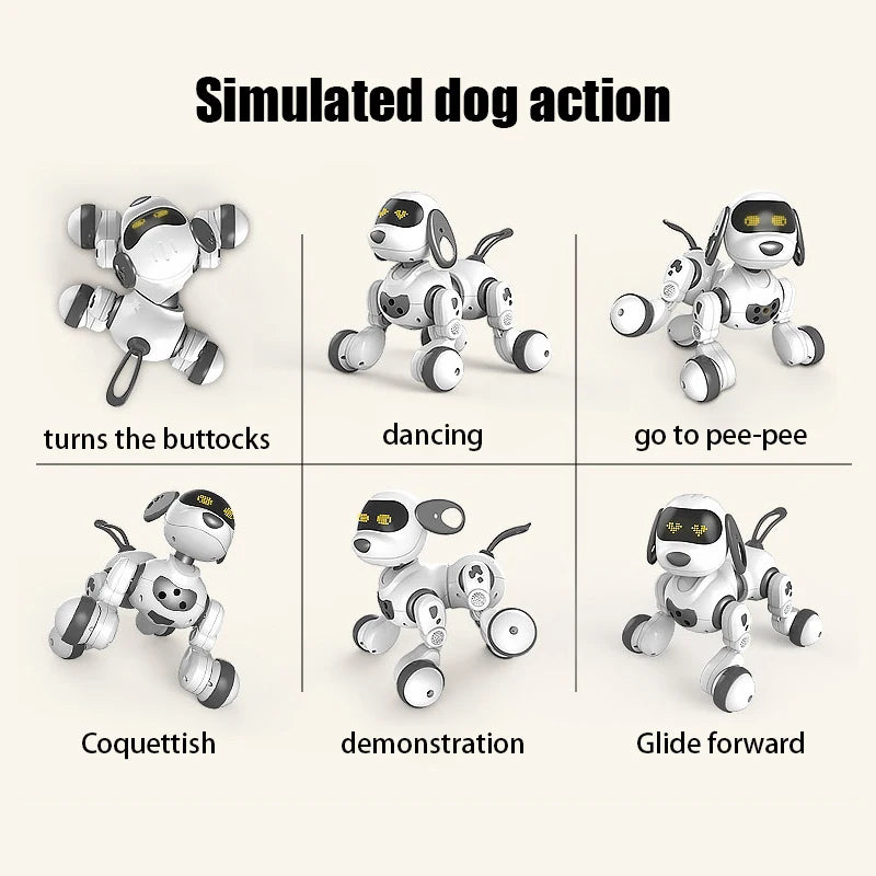 Funny RC Robot Dog – Electronic Stunt Dog with Voice Commands, Touch-Sense, Music and Songs for Boys and Girls, Model 6601
