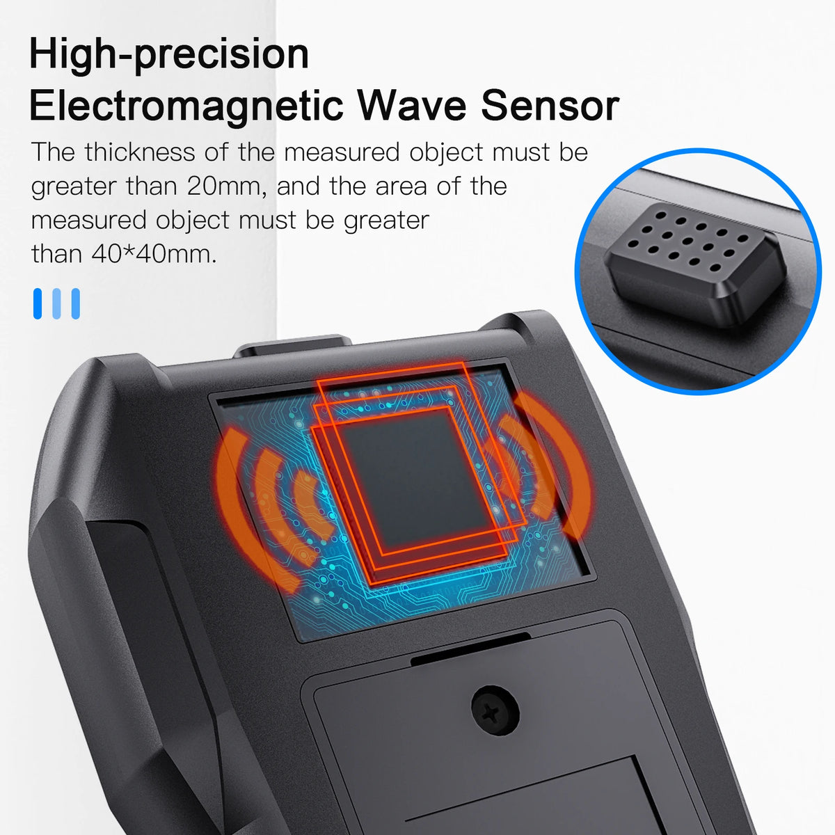 Non-Contact Wood Moisture Meter - Digital Electromagnetic Timber Humidity Tester with Color Screen