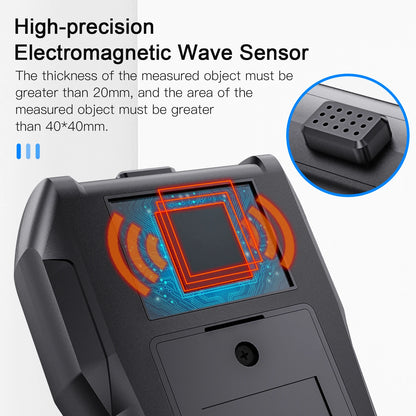 Non-Contact Wood Moisture Meter - Digital Electromagnetic Timber Humidity Tester with Color Screen